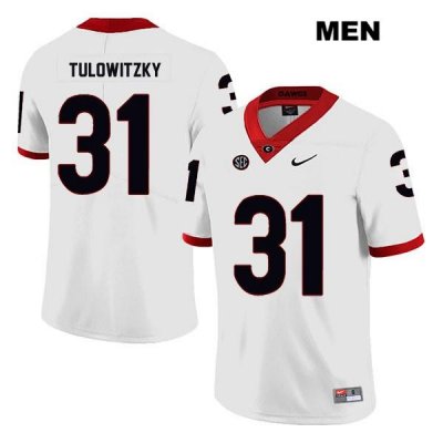 Men's Georgia Bulldogs NCAA #31 Reid Tulowitzky Nike Stitched White Legend Authentic College Football Jersey TLZ5854HH